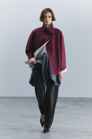 ZW COLLECTION REVERSIBLE SHORT JACKET — Wine 1