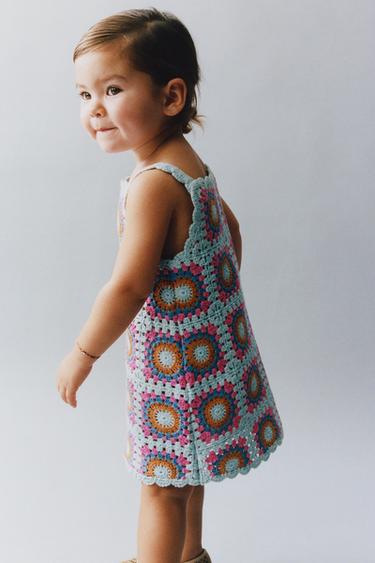 CROCHET KNIT DRESS - Multicoloured by Zara
