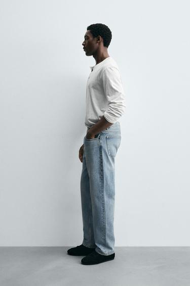 STRAIGHT FIT JEANS - Mid-blue by Zara - Image 4