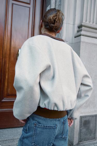 SOFT BOMBER JACKET - Ecru by Zara - Image 5