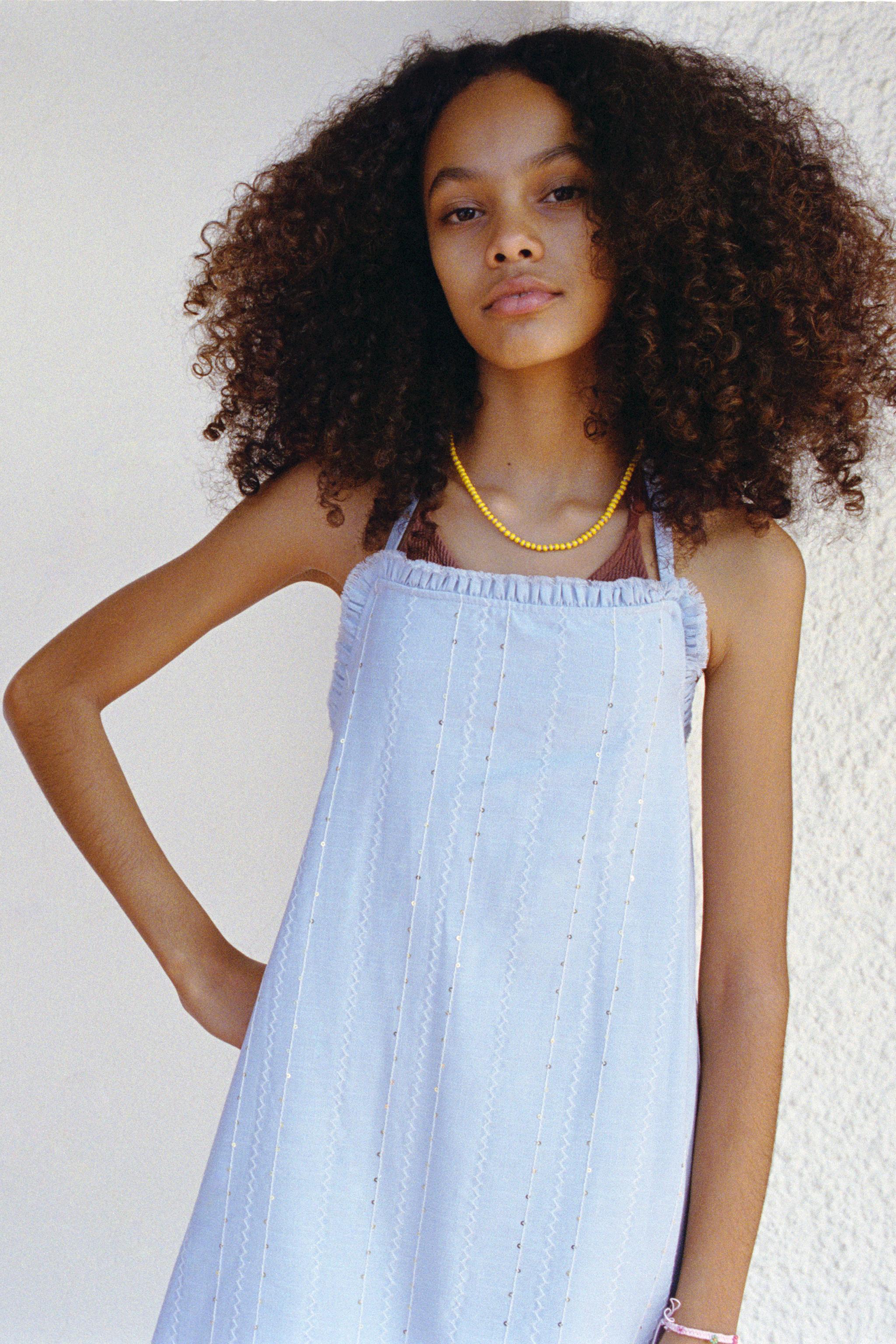 blue sequin zara dress Zara Sequin Blue Halter Dress,