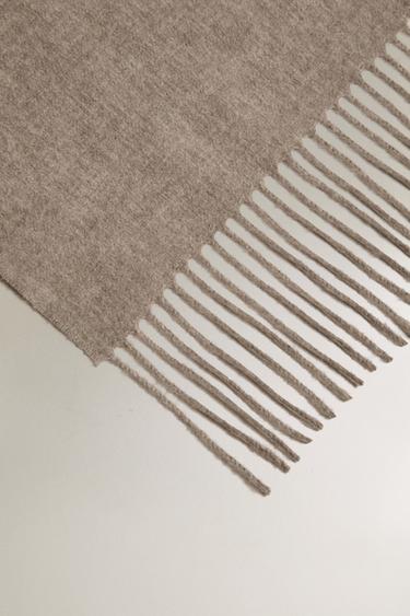 WOOL AND CASHMERE BLEND THROW - Beige by Zara - Image 1