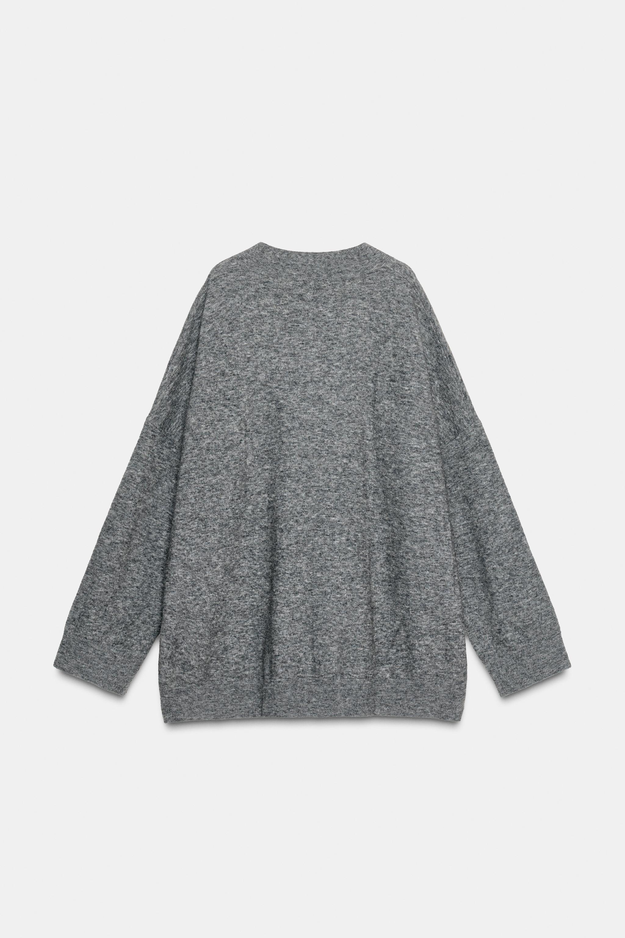 ウール混オーバーサイズセーター - グレーマール | ZARA Japan