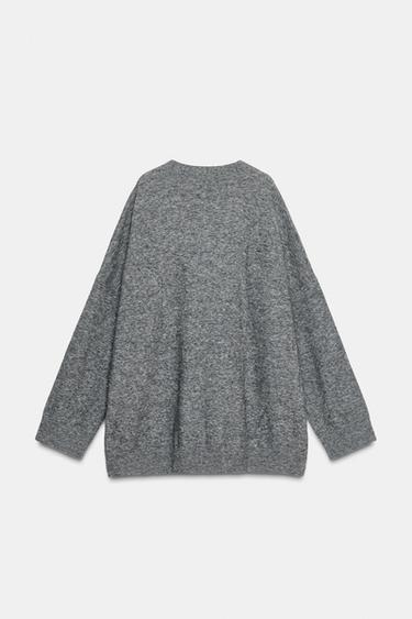 OVERSIZED WOOL SWEATER - Grey marl by Zara - Image 7