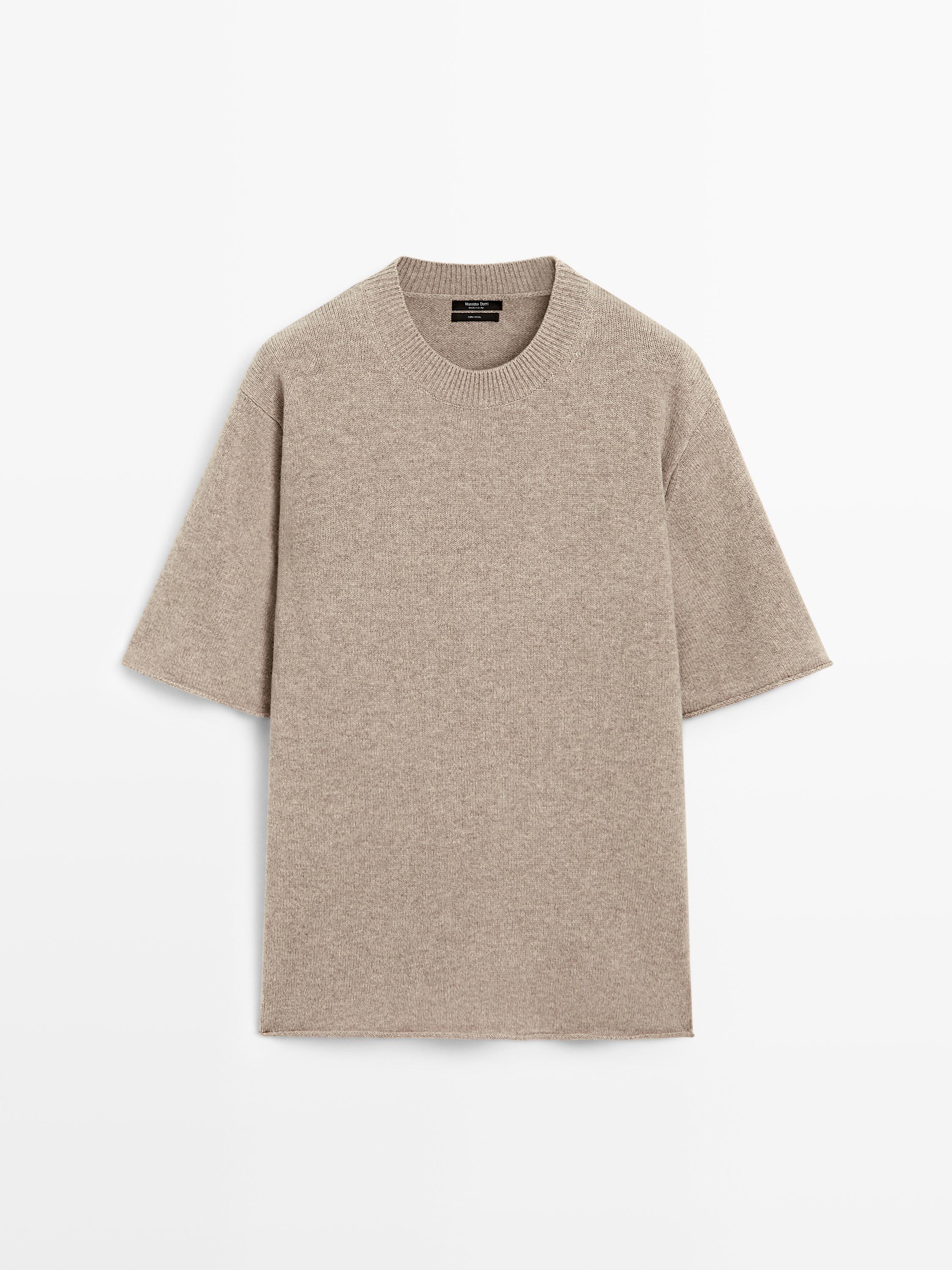 100% wool oversize short sleeve sweater
