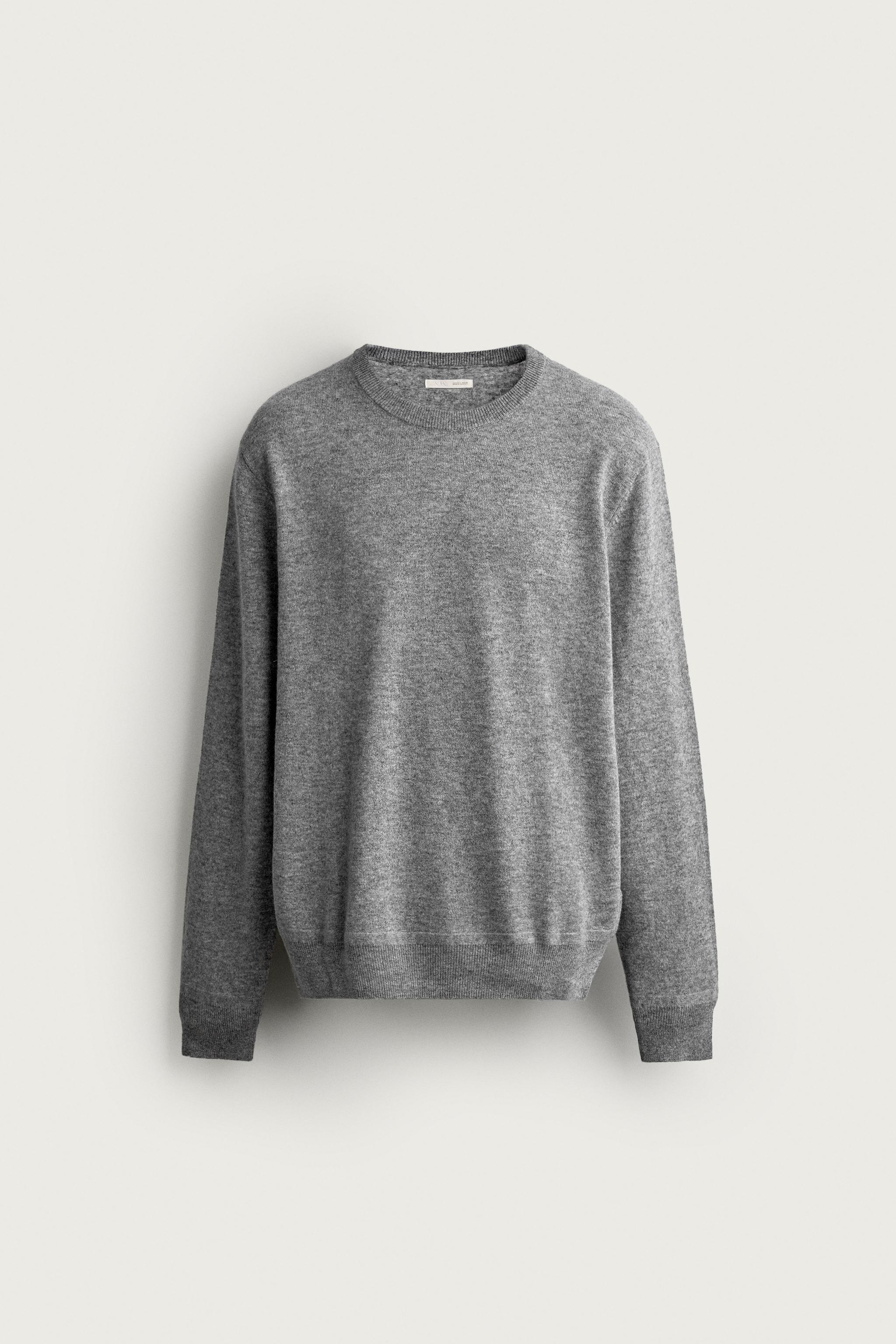 RELAXED FIT WOOL JUMPER — Mid-gray