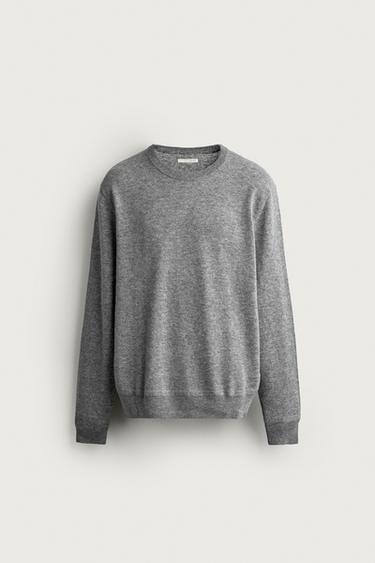 WOOL BLEND REGULAR FIT JUMPER - Mid-grey by Zara