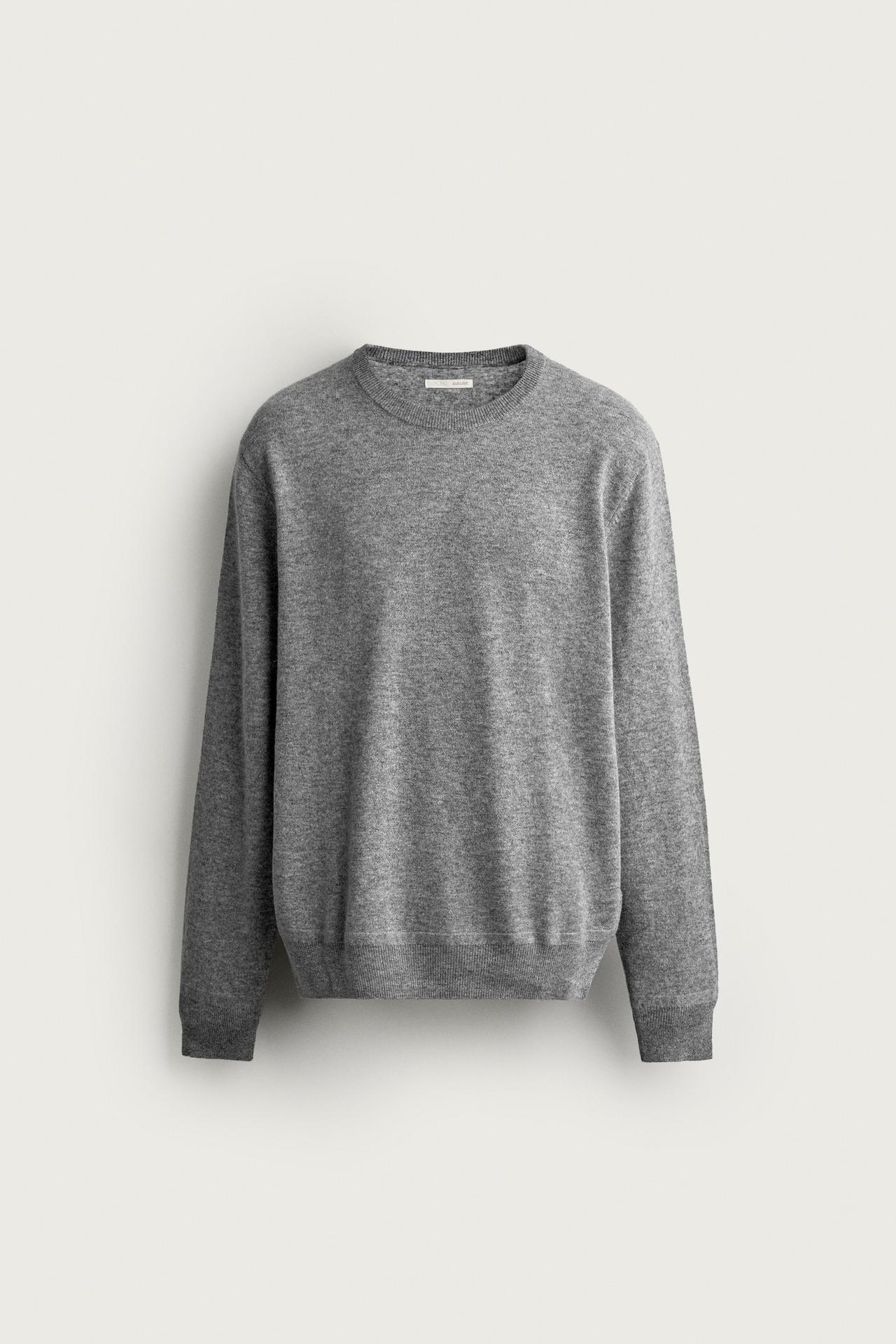 ARGYLE JACQUARD SWEATER — Mid-gray