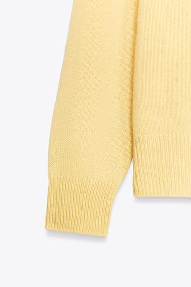 PULL 100 % CACHEMIRE MANCHES LONGUES - Jaune de Zara - Image 6
