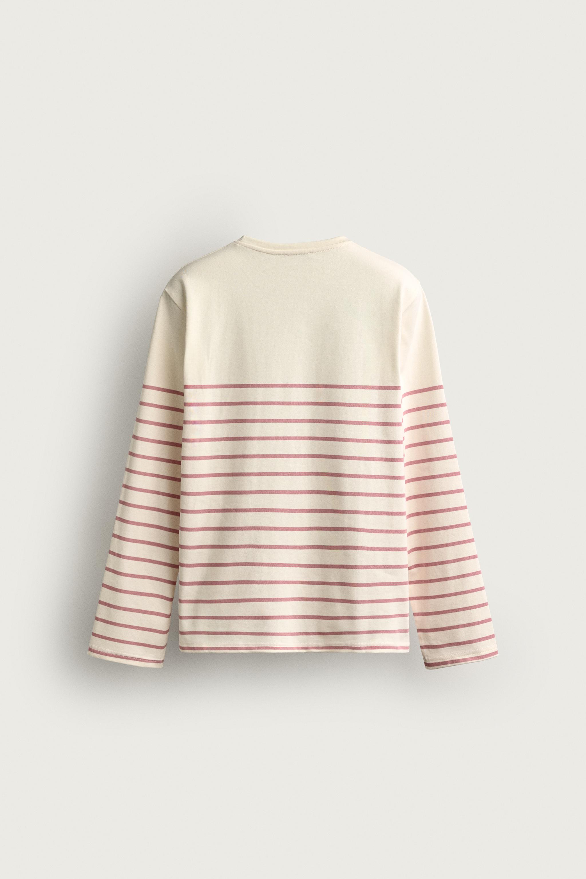 Мужские футболки Zara RELAXED FIT JACQUARD STRIPE T-SHIRT — фото 8