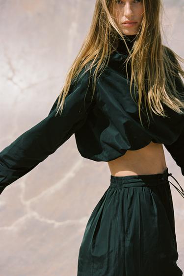 ZW COLLECTION DRAPED TOP - Black by Zara
