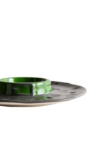 CHILDREN'S CERAMIC WITCH HAT PLATE - Grey by Zara