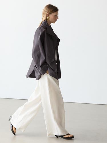 Veste courte en coton - Bleu de Zara