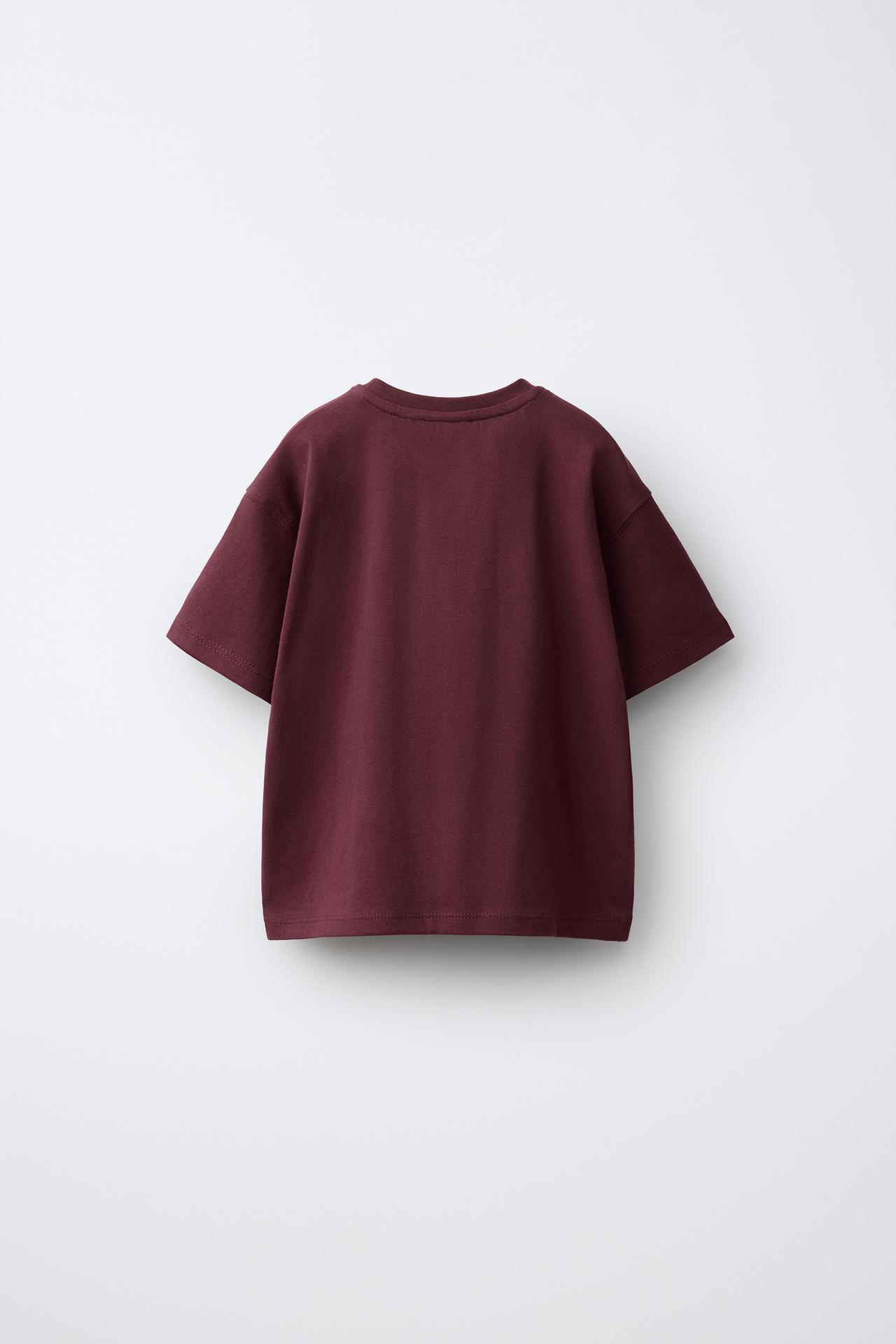EMBROIDERED DETAIL T-SHIRT — Eggplant