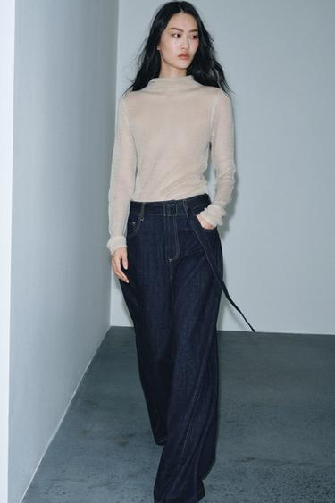 JEAN ZW COLLECTION JAMBE LARGE TAILLE HAUTE AVEC CEINTURE - Bleu de Zara - Image 5