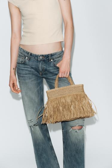SAC À MAIN À FRANGES - Beige clair de Zara - Image 1