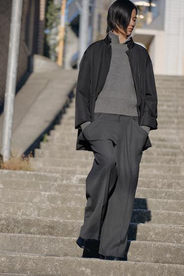 ZW COLLECTION LIMITED EDITION WOOL TROUSERS WITH POCKETS - Dark grey by Zara