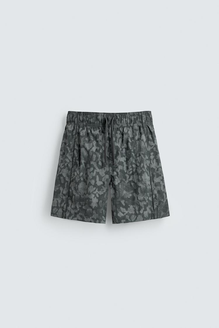 ZARA LONG PRINTED SWIM SHORTS