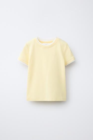 DOUBLE LAYER MODAL BLEND T-SHIRT - Dark anthracite by Zara