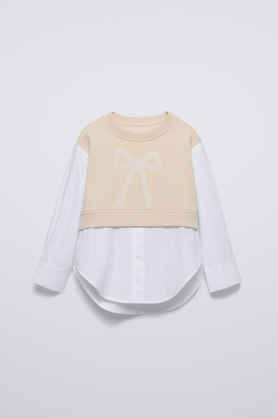 CAMISETA BORDADO FLORES - Blanco de Zara - Imagen 0