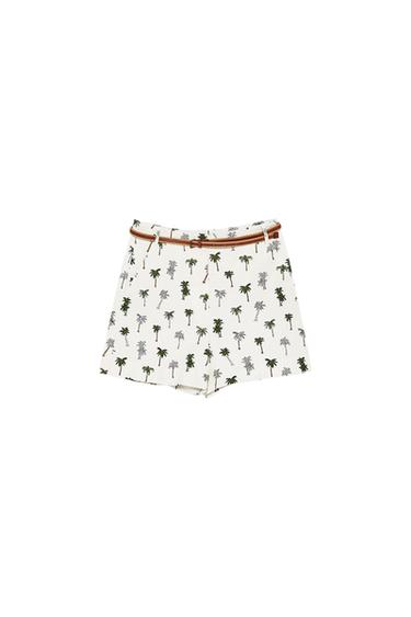 PALM TREE PRINT BERMUDA SHORTS