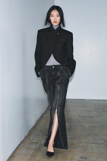 BLAZER AVEC LAINE ZW COLLECTION - Noir de Zara