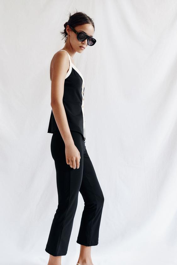 CONTRAST TOP AND LEGGINGS SET - ECRU-WHITE by Zara - Image 0