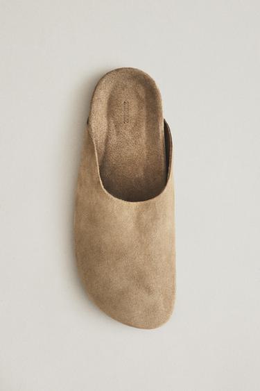 SABOT MINIMALISTE EN CUIR - Gris taupe de Zara - Image 5