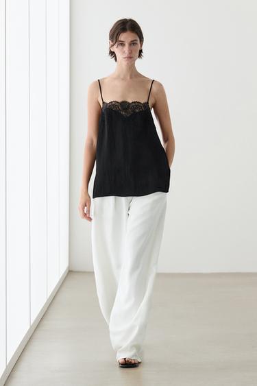 Zara Lace camisole top - Black