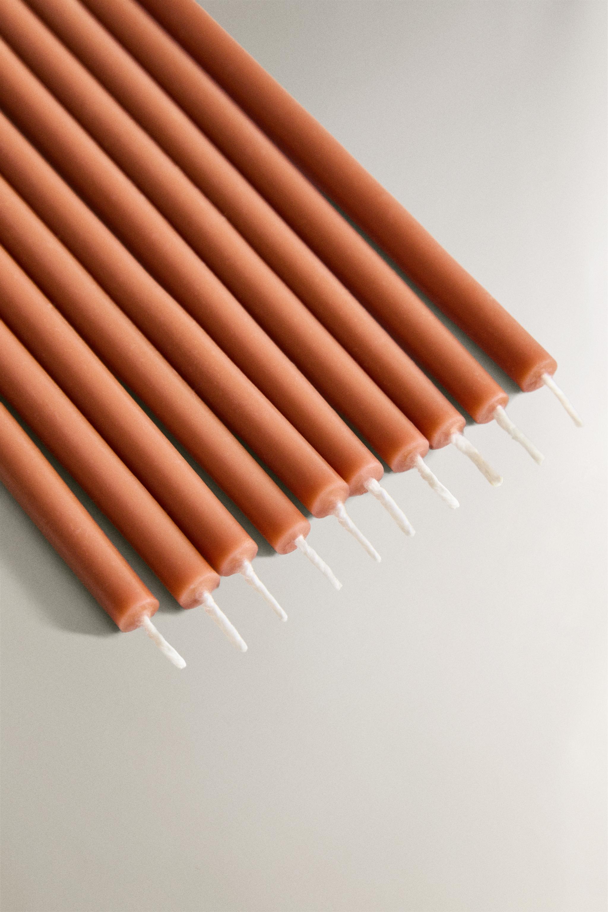 PACK OF TOFFEE DECORATIVE CANDLES (PACK OF 10)