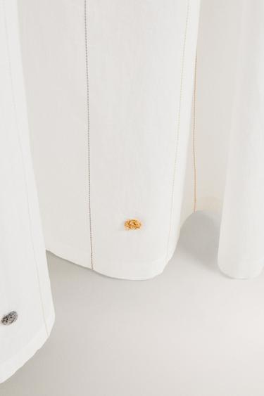 LOW OPACITY CURTAIN WITH POMPOMS - Ecru by Zara - Image 3
