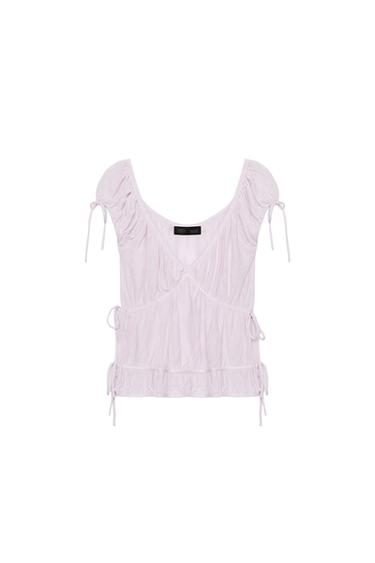ROMANTIC BOW TOP - Lilac by Zara