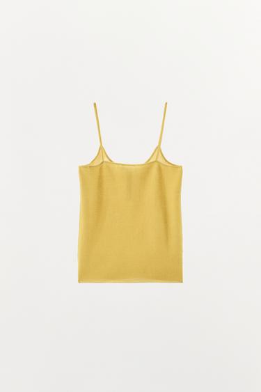 KNIT STRAPPY TOP - Yellow by Zara - Image 5