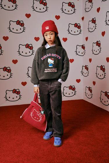 Zara 三麗鷗 © HELLO KITTY 仿舊感運動衫 - 煤灰色