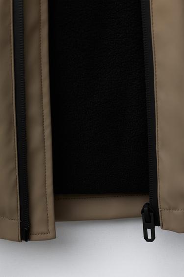 RUBBERISED WATER-RESISTANT RAINCOAT - Brown / Taupe by Zara - Image 6