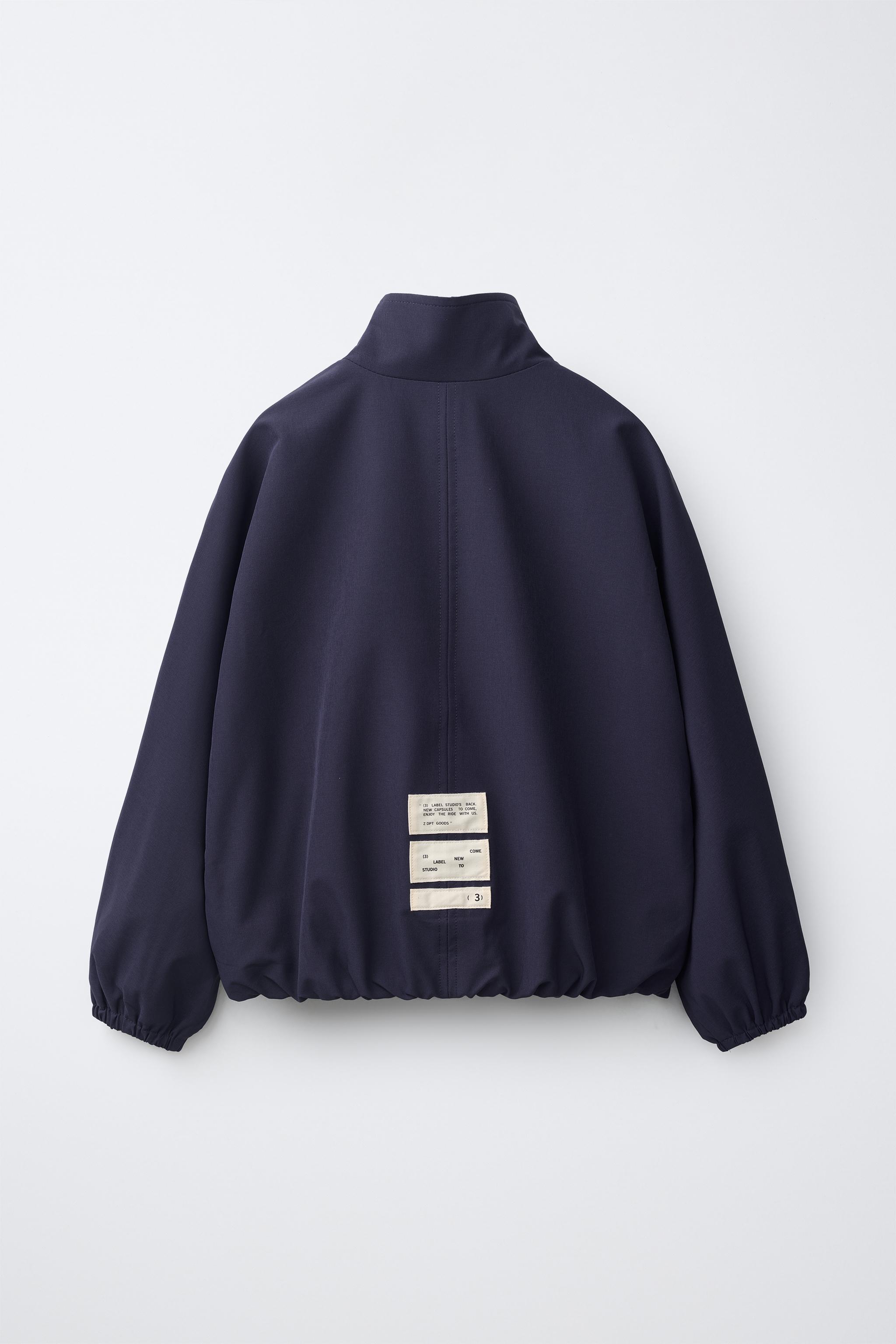 CONTRAST PIPING TECHNICAL SWEATSHIRT — Navy blue