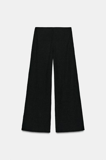 TEXTURED STRAIGHT-LEG TROUSERS - Black by Zara - Image 7