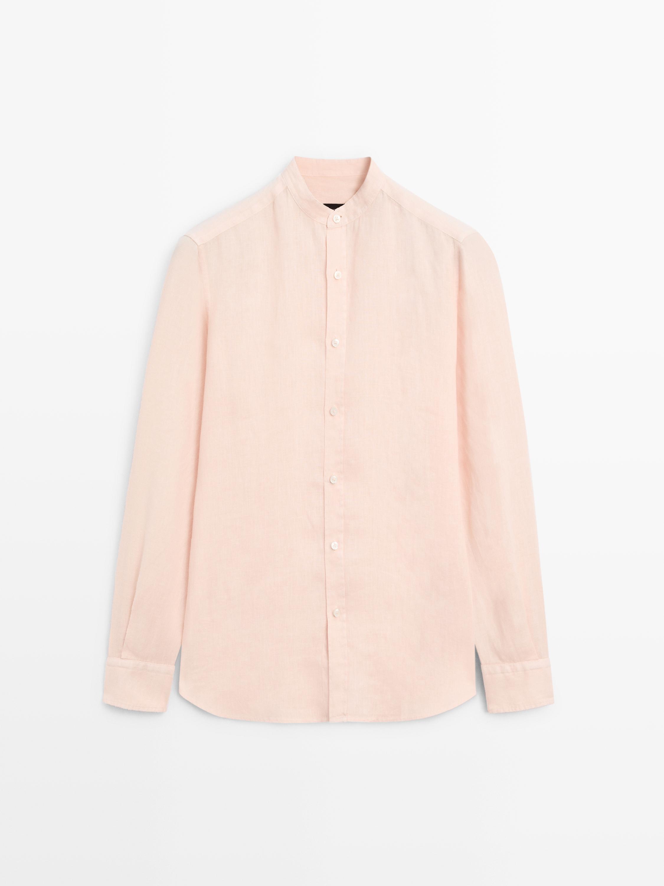 Slim fit stand collar shirt