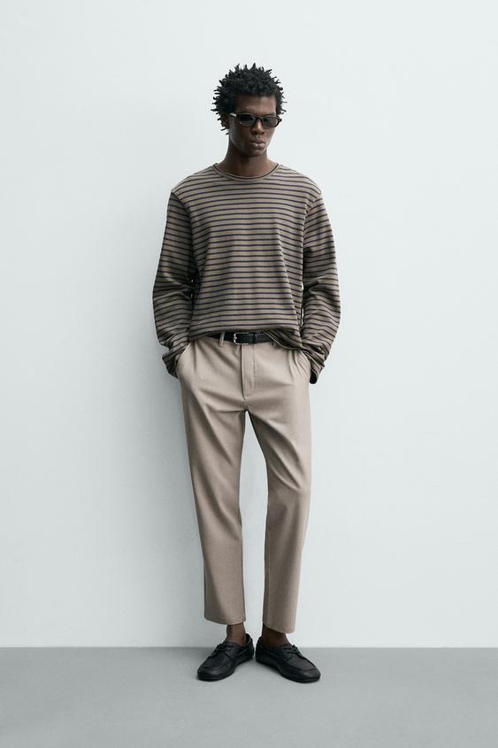 Zara COMFORT STRUCTURED CHINO PANTS - Light mink - Image 0