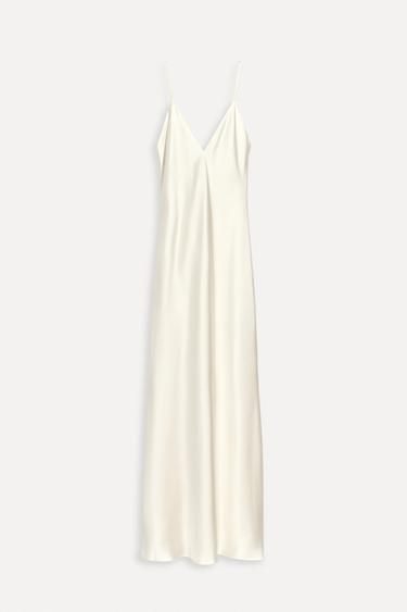 SATIN MIDI DRESS 50TH ANNIVERSARY - Oyster-white by Zara