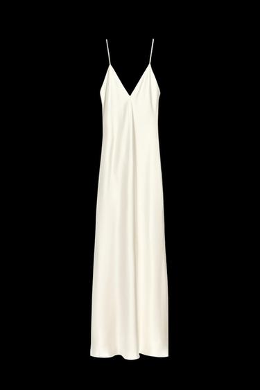 Zara SATIN MIDI DRESS 50TH ANNIVERSARY - Oyster-white