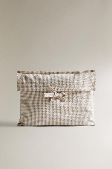 HOUSSE DE MATELAS À LANGER BÉBÉ CARREAUX VICHY. - Gris de Zara - Image 3