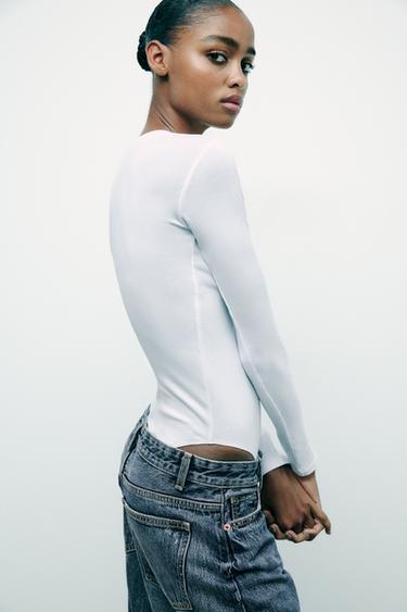 COTTON MODAL BODYSUIT - White by Zara