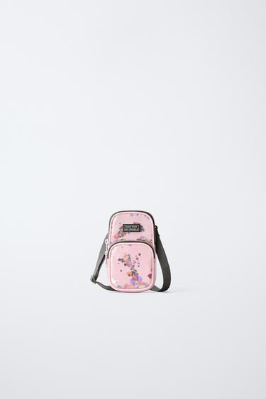 VINYL MOBILE PHONE POUCH - Pink by Zara