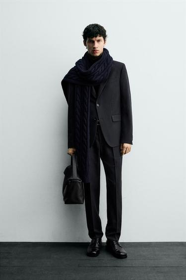 PINSTRIPED SUIT TROUSERS - Navy blue by Zara