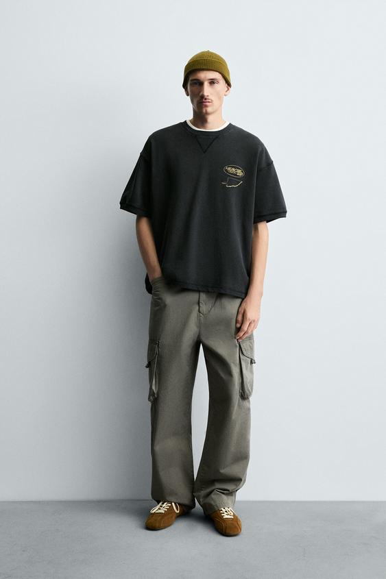 WASHED PRINTED GRAPHIC SWEATSHIRT