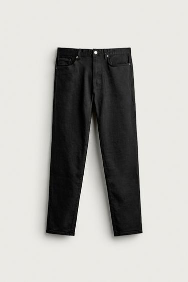 JEANS SLIM FIT BAZË - E zezë nga Zara