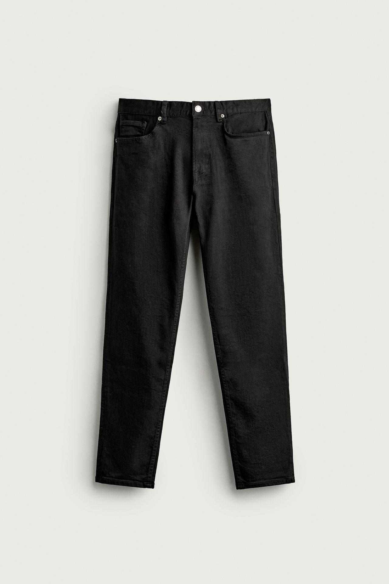BASIC SLIM FIT JEANS — Black