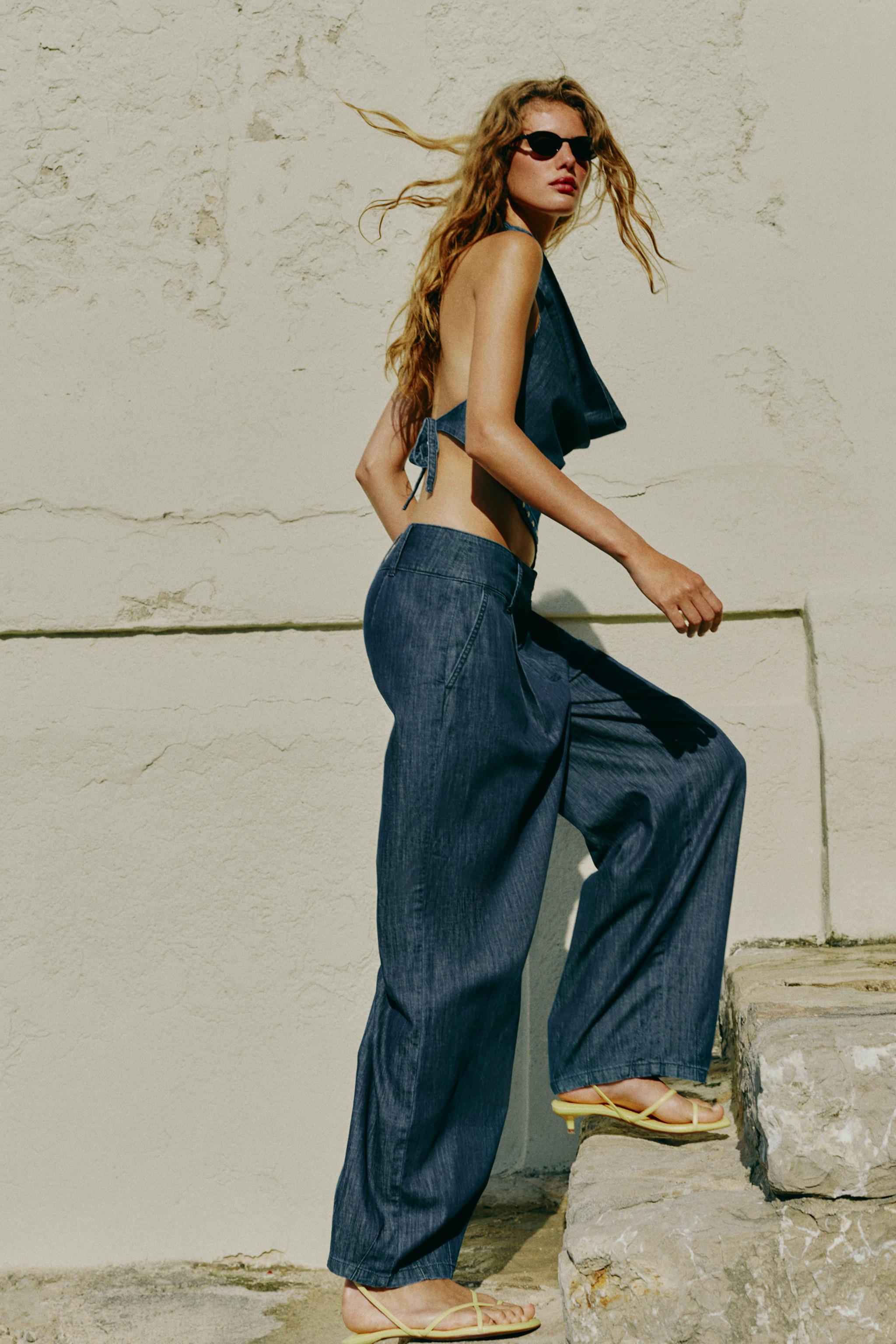 Женские брюки Zara PLEATED BARREL PANTS — фото 4