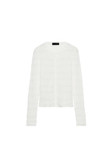 HONEYCOMB KNIT CARDIGAN - White by Zara